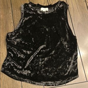 Black Velvet Sleeveless Top